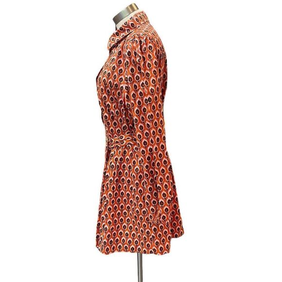 NWT ZARA Dress Brigitte Mini Belted Orange Printed Pockets Sz. XXL - Picture 9 of 14